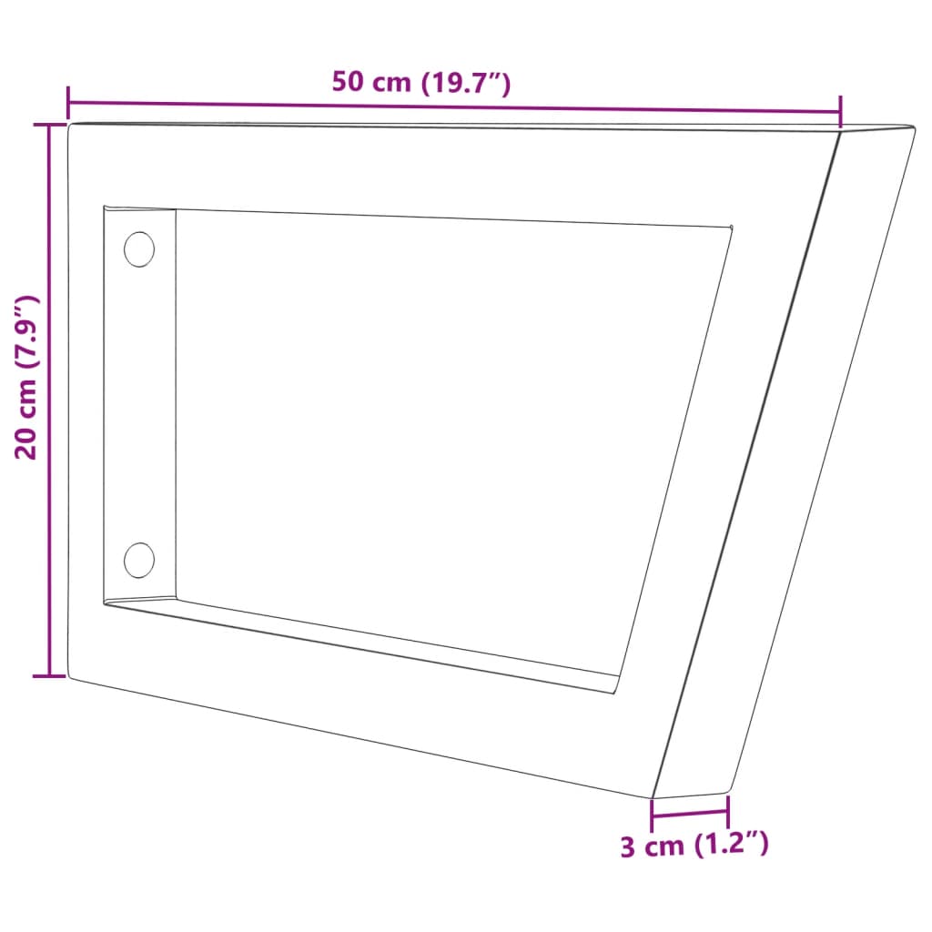 Reggimensole per Lavabo 2 pz Nere Trapezio in Acciaio | homemem39