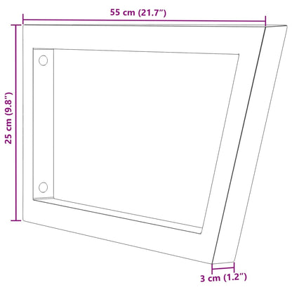 Reggimensole per Lavabo 2 pz Nere Trapezio in Acciaio | homemem39