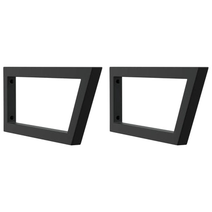Reggimensole per Lavabo 2 pz Nere Trapezio in Acciaio | homemem39