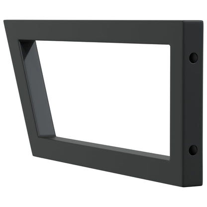 Reggimensole per Lavabo 2 pz Nere Trapezio in Acciaio | homemem39