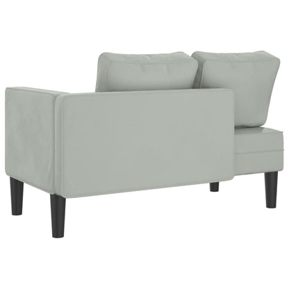 Chaise Longue con Cuscini Grigio Chiaro in Velluto - homemem39