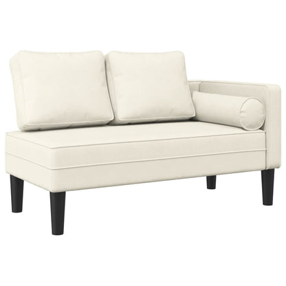 Chaise Longue con Cuscini Crema in Velluto - homemem39