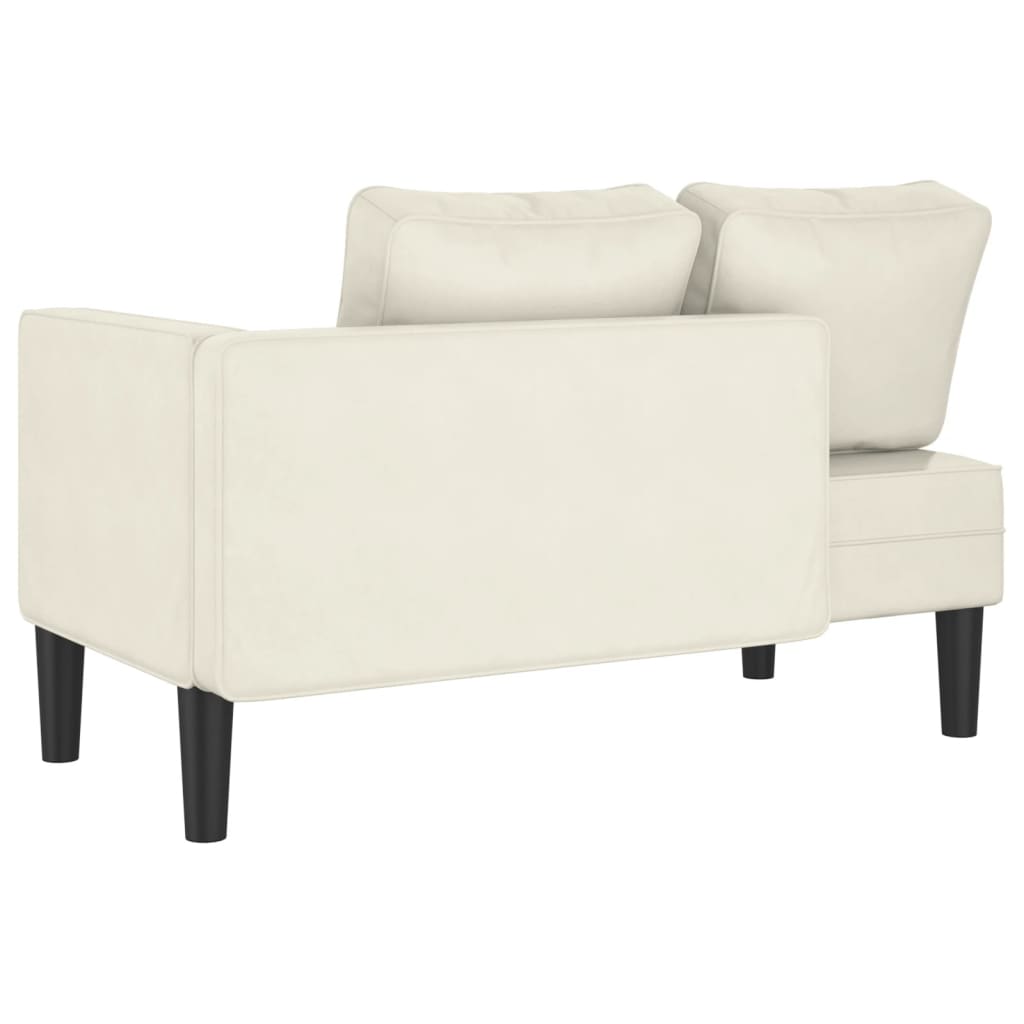 Chaise Longue con Cuscini Crema in Velluto - homemem39