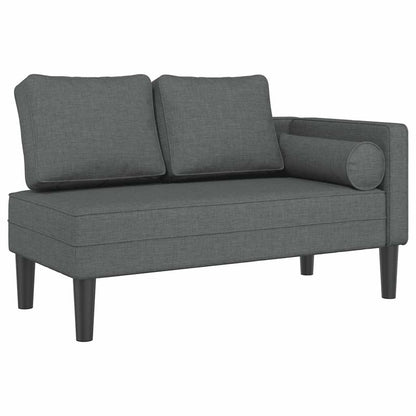 Chaise Longue con Cuscini Grigio Scuro in Tessuto - homemem39