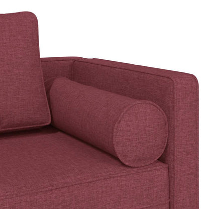 Chaise Lounge con Cuscini Rosso Vino in Tessuto - homemem39