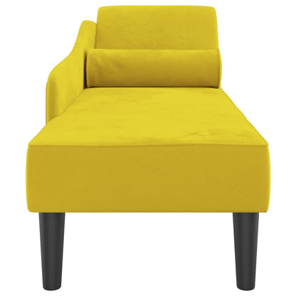 Chaise Longue con Cuscini Giallo in Velluto - homemem39