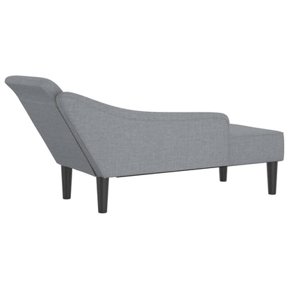 Chaise Longue con Cuscini Grigio Chiaro in Tessuto