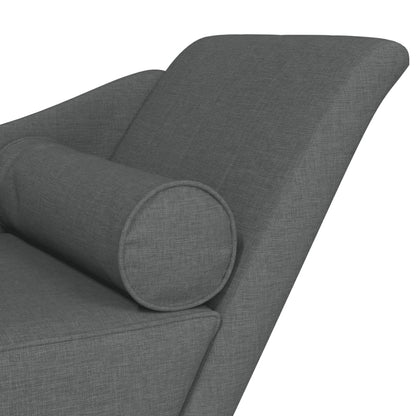 Chaise Longue con Cuscini Grigio Scuro in Tessuto - homemem39