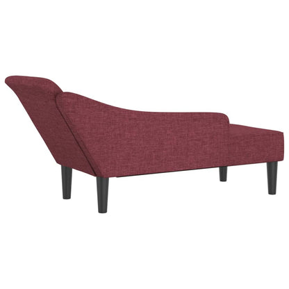Chaise Lounge con Cuscini Rosso Vino in Tessuto