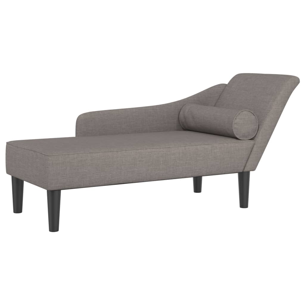 Chaise Longue con Cuscini Tortora in Tessuto - homemem39