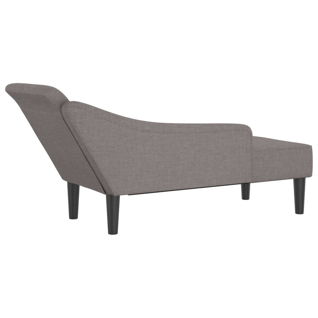 Chaise Longue con Cuscini Tortora in Tessuto - homemem39