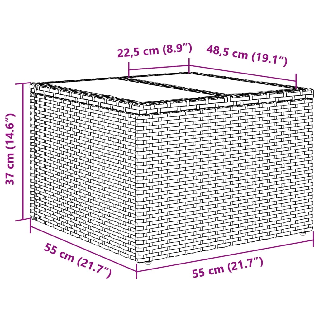 Set Divani da Giardino 2 pz con Cuscini Nero Polyrattan e Vetro - homemem39