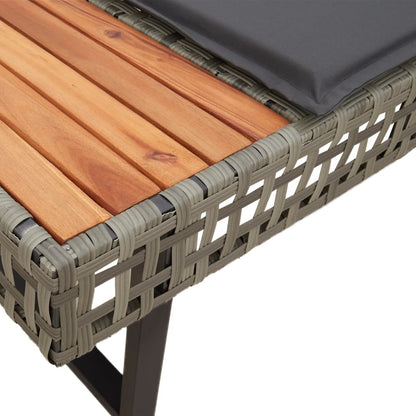 Set Divani da Giardino 2 pz con Cuscini Grigio Polyrattan Vetro | homemem39