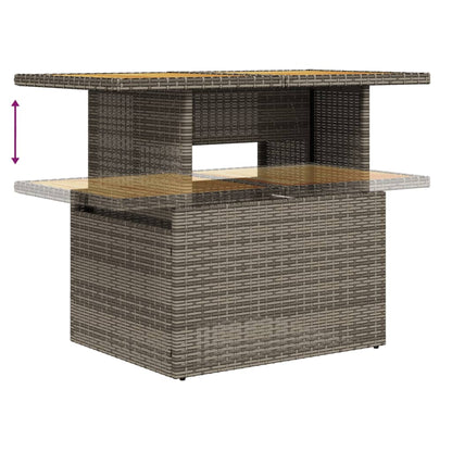 Set Divani da Giardino 2pz con Cuscini Grigio Polyrattan Acacia