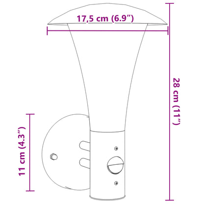 Applique per Esterno con Sensore 2 pz Nere in Acciaio Inox - homemem39