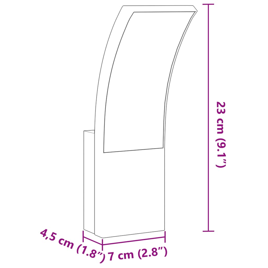 Applique per Esterni con LED 2 pz Nere Alluminio Pressofuso - homemem39