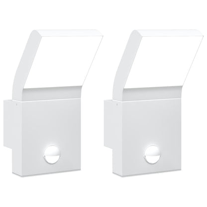 Applique con LED e Sensore 2 pz Bianche in Alluminio Pressofuso - homemem39