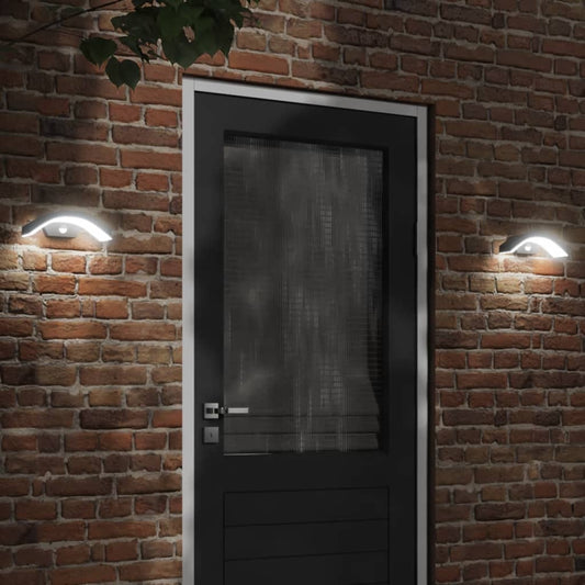 Applique con LED e Sensore Nera in Alluminio Pressofuso - homemem39