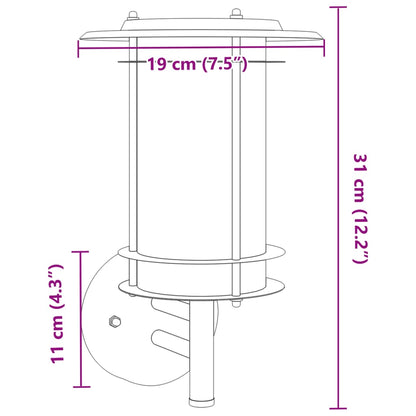 Applique da Esterno 2 pz Nere in Acciaio Inossidabile - homemem39