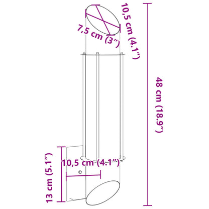 Applique da Esterno 2 pz Nere in Acciaio Inossidabile - homemem39