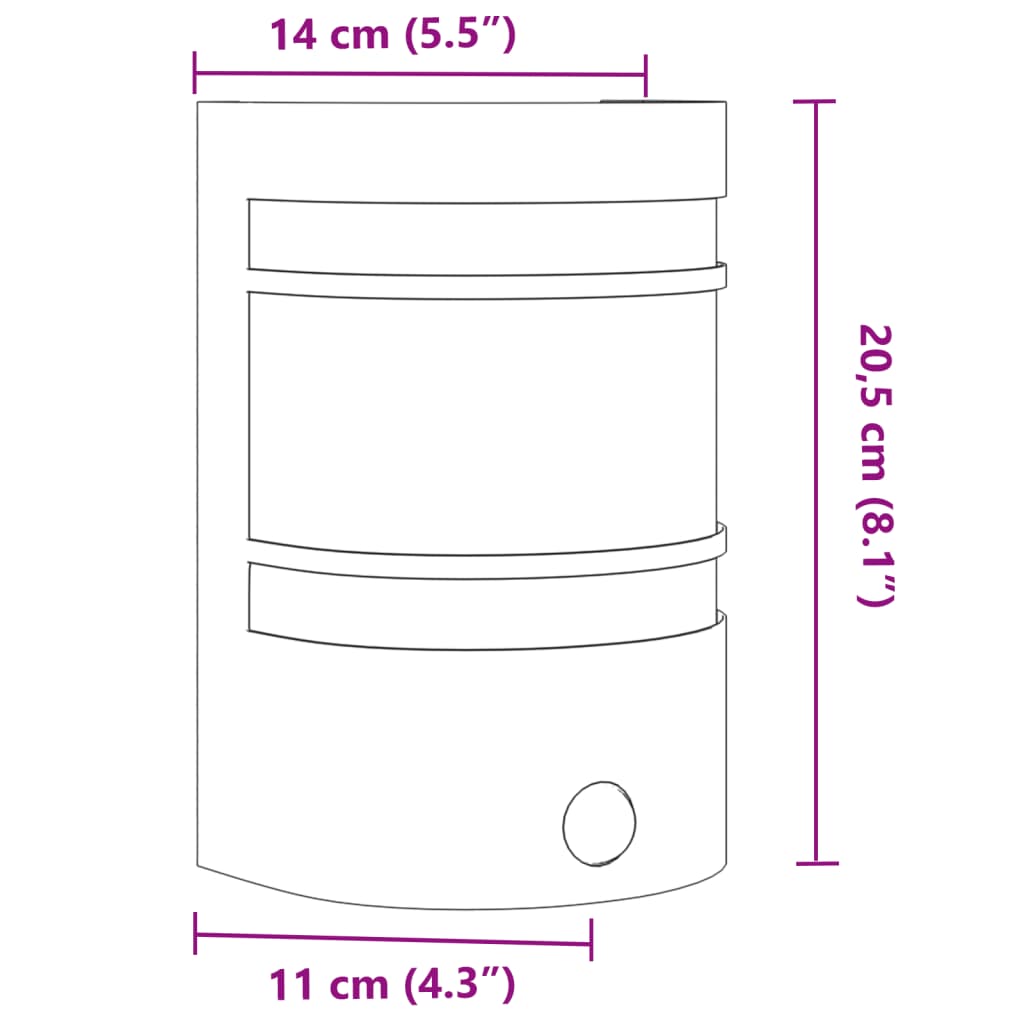 Applique da Esterno con Sensore Nera in Acciaio Inossidabile - homemem39