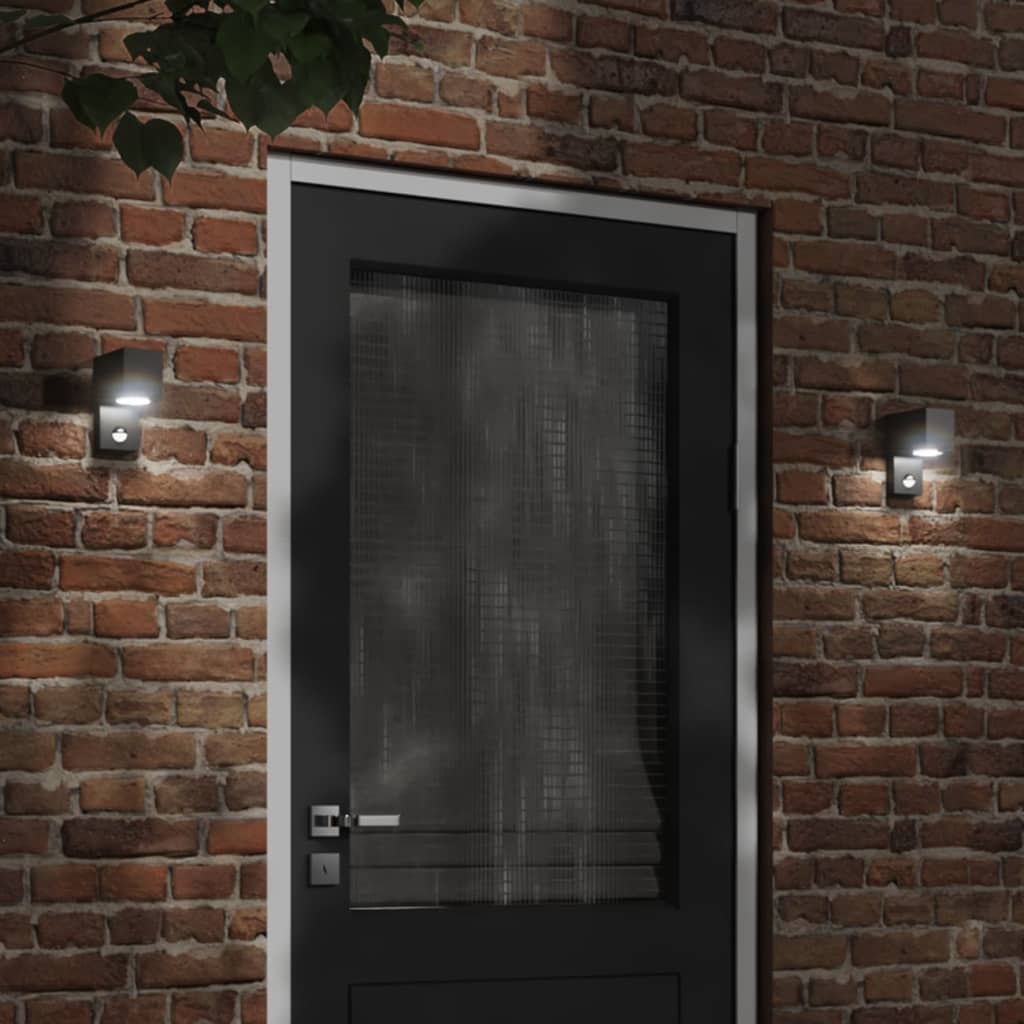 Applique con Sensore Nera in Alluminio Pressofuso - homemem39