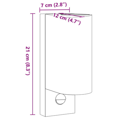 Applique con Sensore 2 pz Nere in Alluminio Pressofuso - homemem39