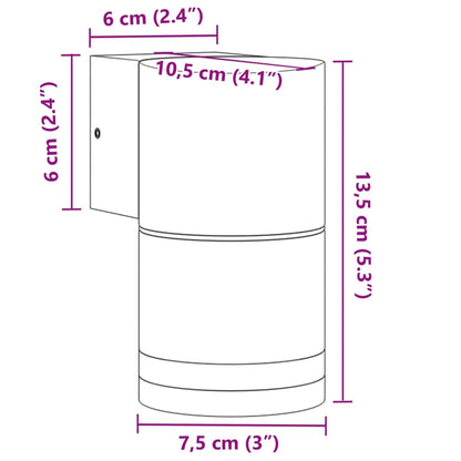 Applique da Parete per Esterni 2 pz Nere Alluminio Pressofuso - homemem39