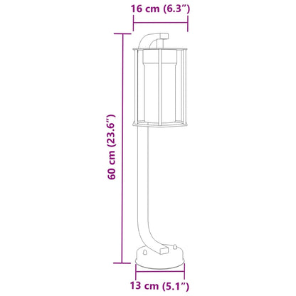 Lampada da Terra per Esterni Nera 60 cm in Acciaio Inox