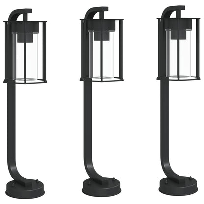Lampade da Terra per Esterni 3 pz Nere 60 cm in Acciaio Inox - homemem39