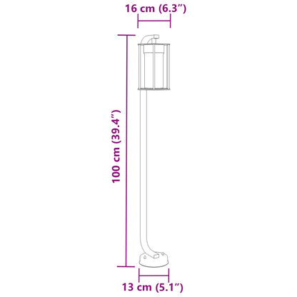 Lampada da Terra per Esterni Argento 100 cm in Acciaio Inox - homemem39