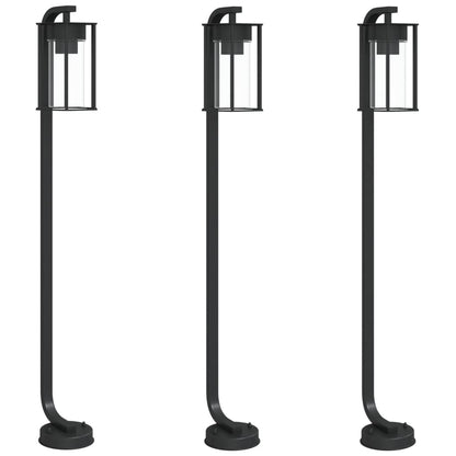 Lampade da Terra per Esterni 3 pz Nere 100 cm in Acciaio Inox - homemem39