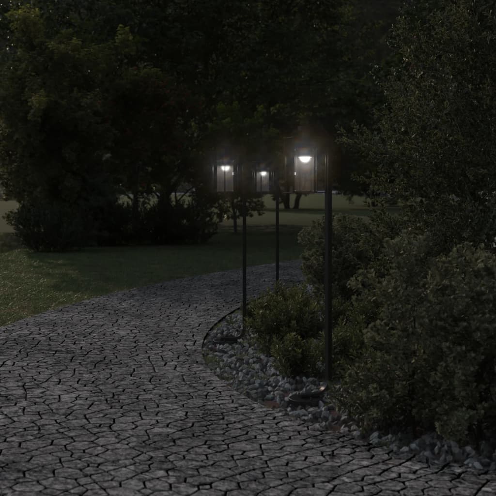 Lampade da Terra per Esterni 3 pz Nere 100 cm in Acciaio Inox - homemem39