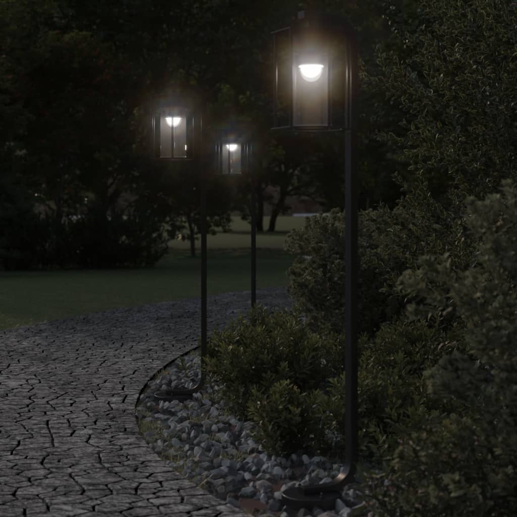 Lampade da Terra per Esterni 3 pz Nere 100 cm in Acciaio Inox - homemem39