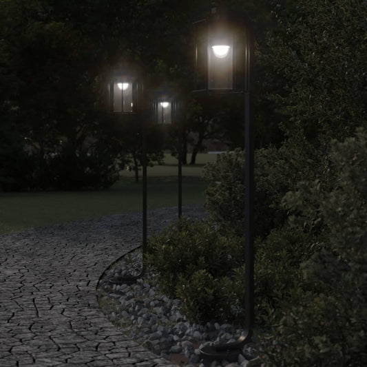 Lampade da Terra per Esterni 3 pz Nere 100 cm in Acciaio Inox - homemem39