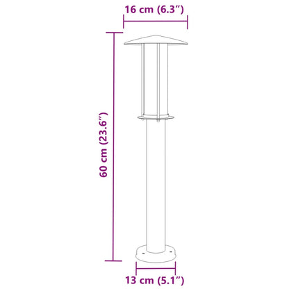 Lampada da Terra per Esterni Argento 60 cm in Acciaio Inox - homemem39