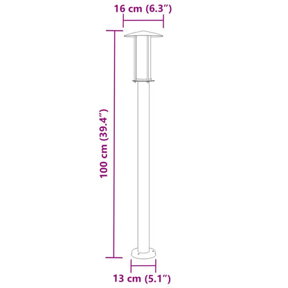 Lampade da Terra per Esterni 3 pz Argento 100cm in Acciaio Inox - homemem39