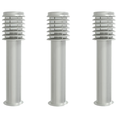 Lampade da Terra per Esterni 3 pz Nere 60 cm in Acciaio Inox | homemem39