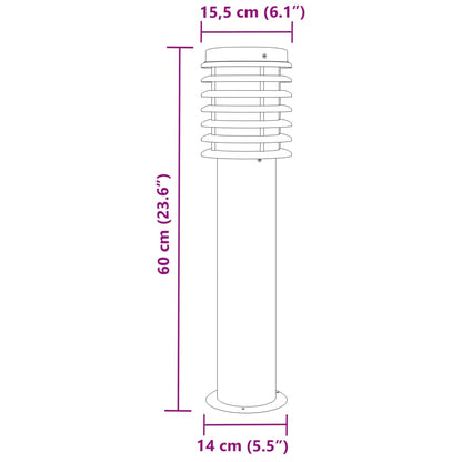 Lampade da Terra per Esterni 3 pz Nere 60 cm in Acciaio Inox | homemem39