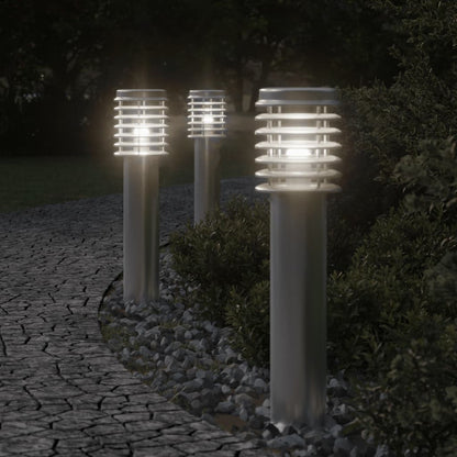 Lampade da Terra per Esterni 3 pz Nere 60 cm in Acciaio Inox | homemem39