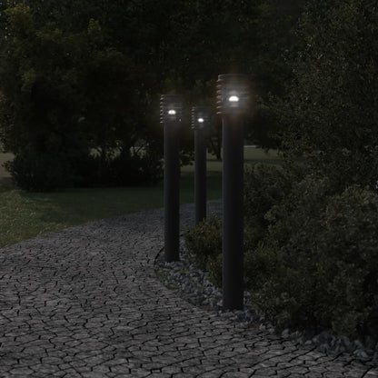 Outdoor Floor Lamps 3 pcs Black 110 cm in Stainless Steel