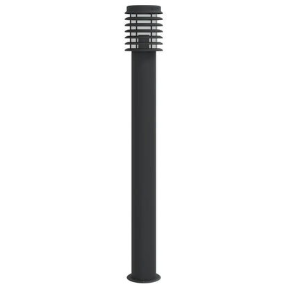Lampade da Terra per Esterni 3 pz Nere 110 cm in Acciaio Inox - homemem39