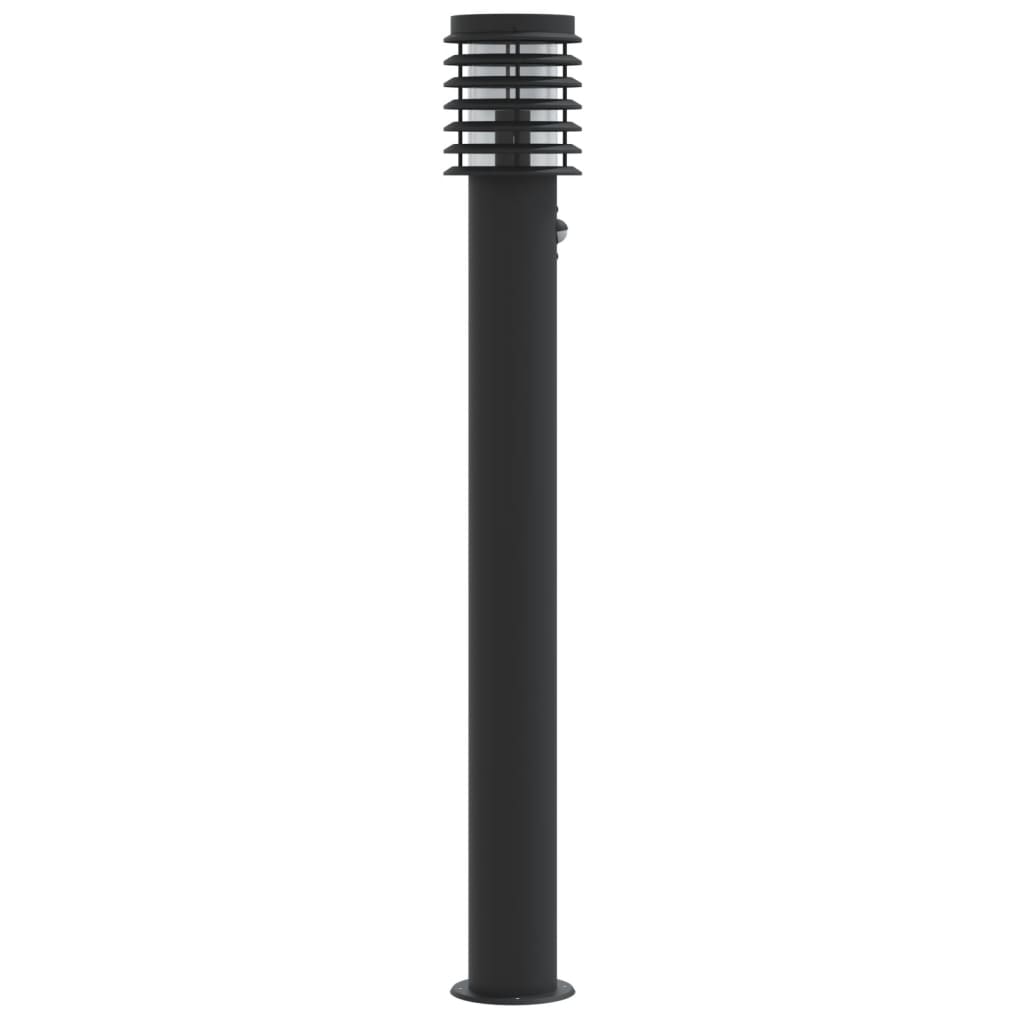 Lampada da Terra per Esterni Sensore Nera 110 cm in Acciaio - homemem39