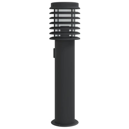 Lampada da Terra per Esterni con Presa Nera 60 cm Acciaio - homemem39