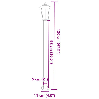 Lampada da Terra per Esterni Argento 120 cm in Acciaio Inox - homemem39