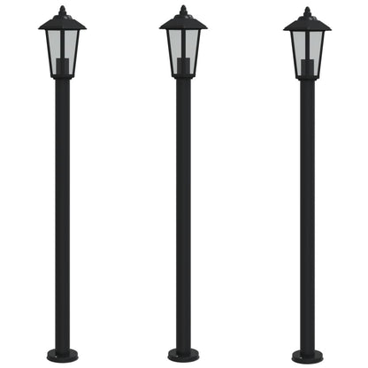 Lampade da Terra per Esterni 3 pz Nere 120 cm in Acciaio Inox - homemem39