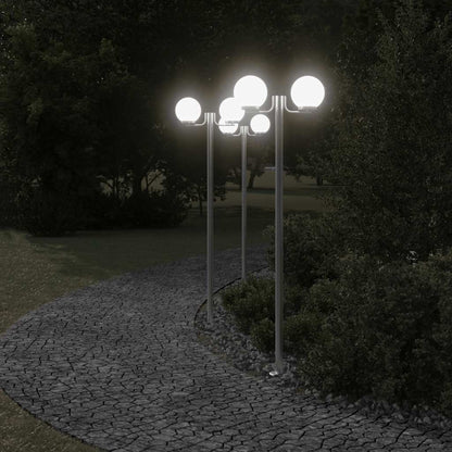 Lampade da Terra per Esterni 3pz Argento 215cm in Acciaio Inox - homemem39