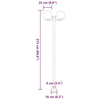 Lampade da Terra per Esterni 3pz Argento 215cm in Acciaio Inox