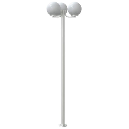 Lampade da Terra per Esterni 2pz Argento 215cm in Acciaio Inox - homemem39