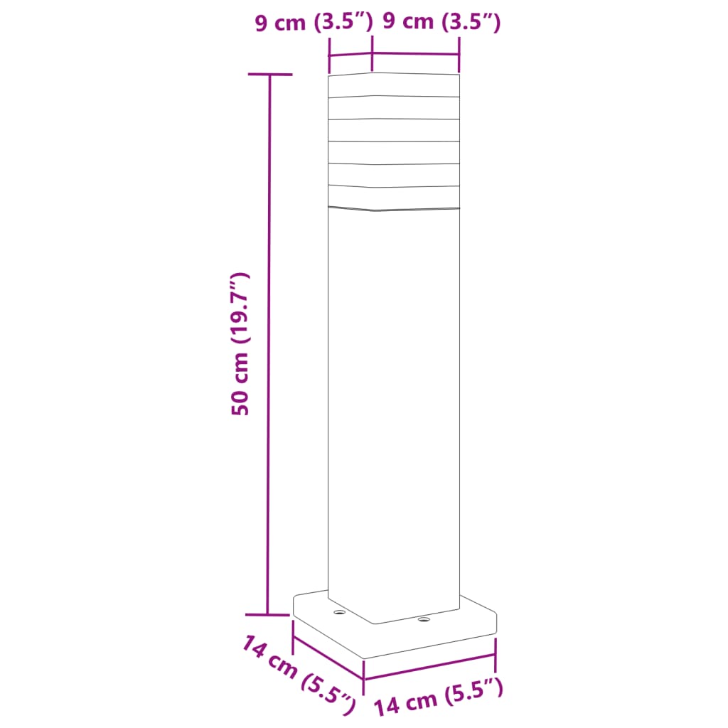 Lampada da Terra per Esterni Nera 50 cm in Alluminio - homemem39